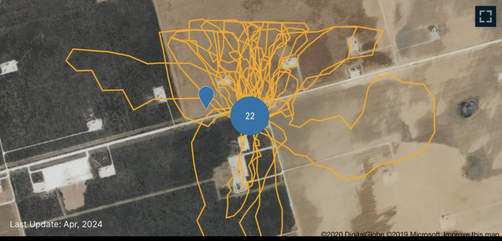 Screen shot from the UN IMEO satellite showing 22 releases in 11 months at Energy Transfer Midstream facility. 